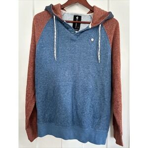 Billabong Hoodie Small S Tricolor  Drawstring Hood Pocket Blue Red Heathered